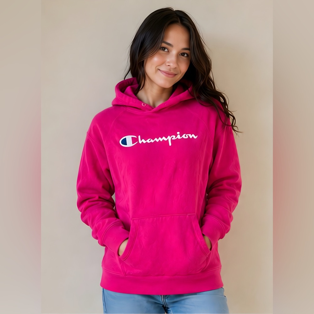 Champion Hot Pink Logo Hoodie